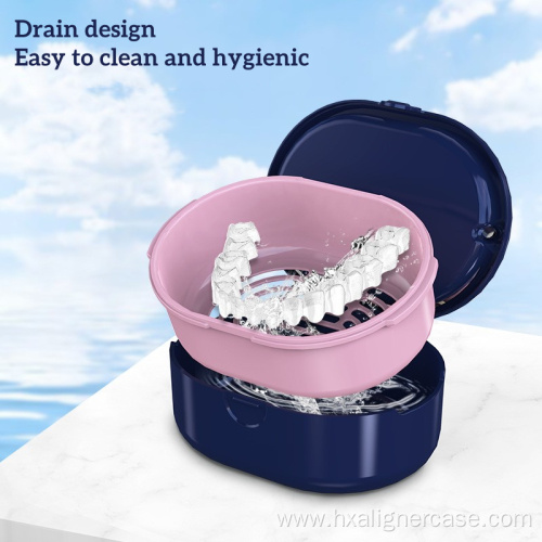 Portable Orthodontic Aligner Cleaning Denture Box